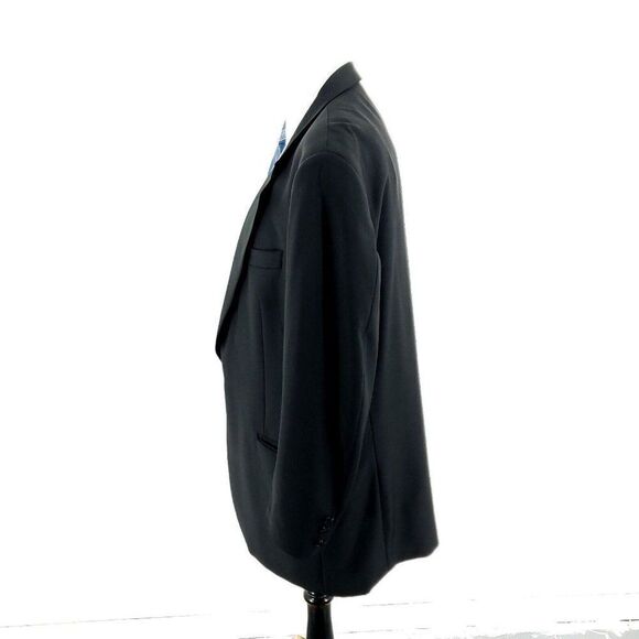 Jack Victor Super 100s Wool 1 Felt Button Tuxedo Jacket‎ 46L Black Notch Lapel - Picture 5 of 12